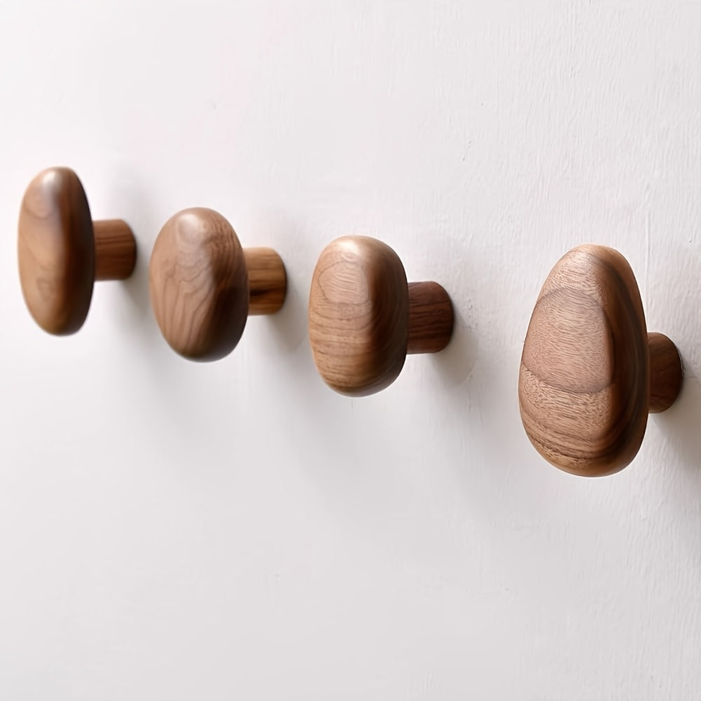 Siopsrl| WoodCraft Wooden Wall Hooks Set – Handmade design of walnut and beech wood