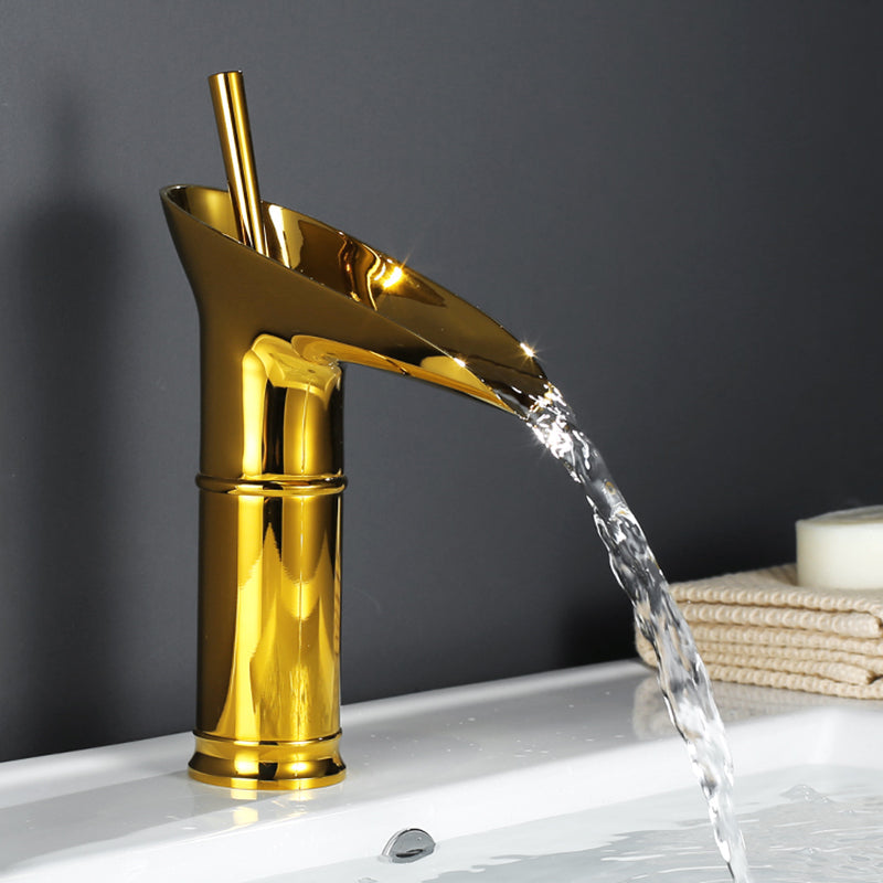 Siopsrl| Antique Brass Waterfall Basin Tap – Vintage Bathroom Mixer Faucet with Hot & Cold Control