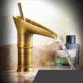 Siopsrl| Antique Brass Waterfall Basin Tap – Vintage Bathroom Mixer Faucet with Hot & Cold Control