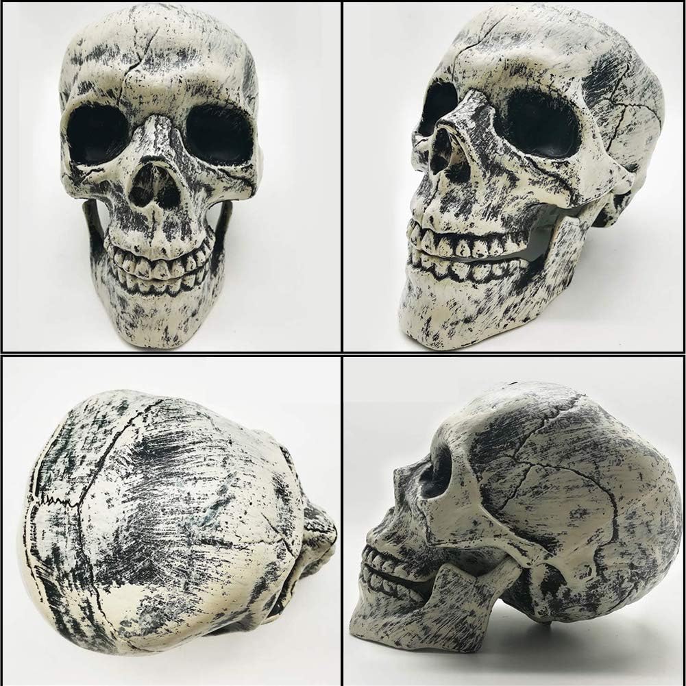 Siopsrl| Halloween Yard Decoration | Light-Up Skull & Skeleton Arms | 8-Mode LED Outdoor Prop