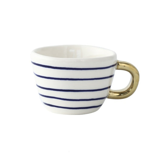Siopsrl| Cup with abstract geometric pattern and gold handle