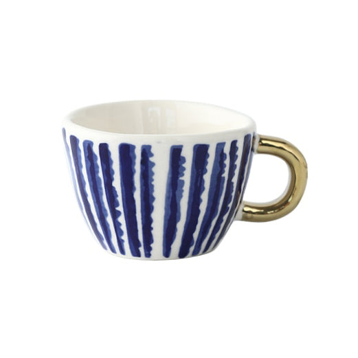 Siopsrl| Cup with abstract geometric pattern and gold handle