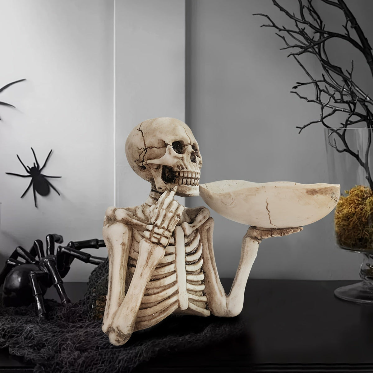Siopsrl| GhoulBowl Skull Bowl – Resin Halloween Candy Bowl and Gothic Decoration
