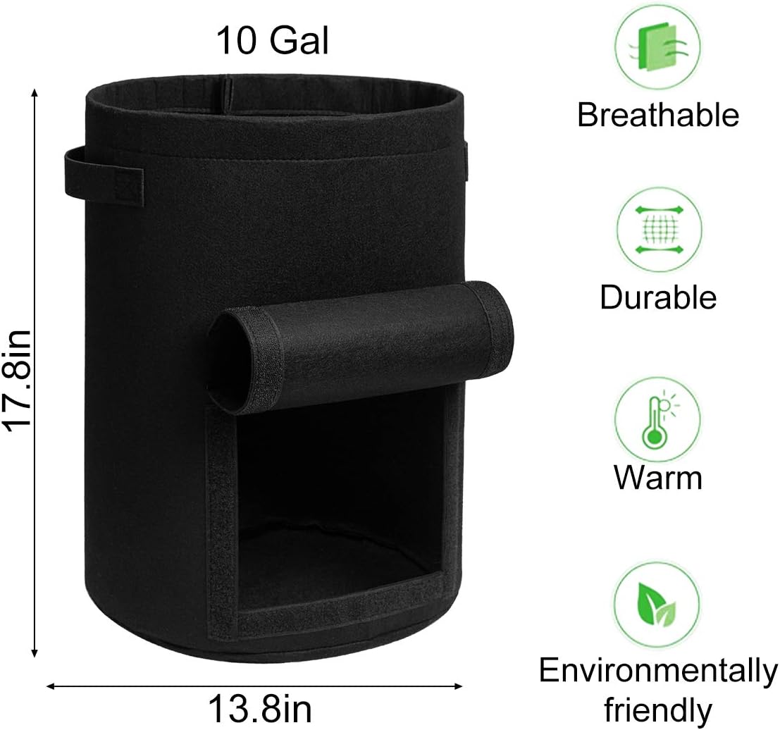 Siopsrl| 5/7/10/15 Gallon Potato Planting Growing Thickened Nonwoven Plant Fabric Pot Nursery Bags for Home Gardening