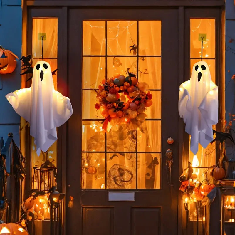 Siopsrl| Set of 3 LED Hanging Ghost Decorations for Halloween