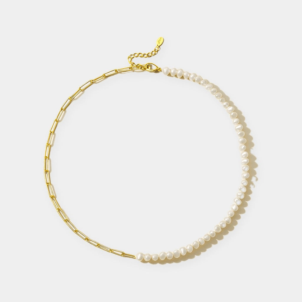 Rhoni Paper Clip Pearl Bracelet and Necklace