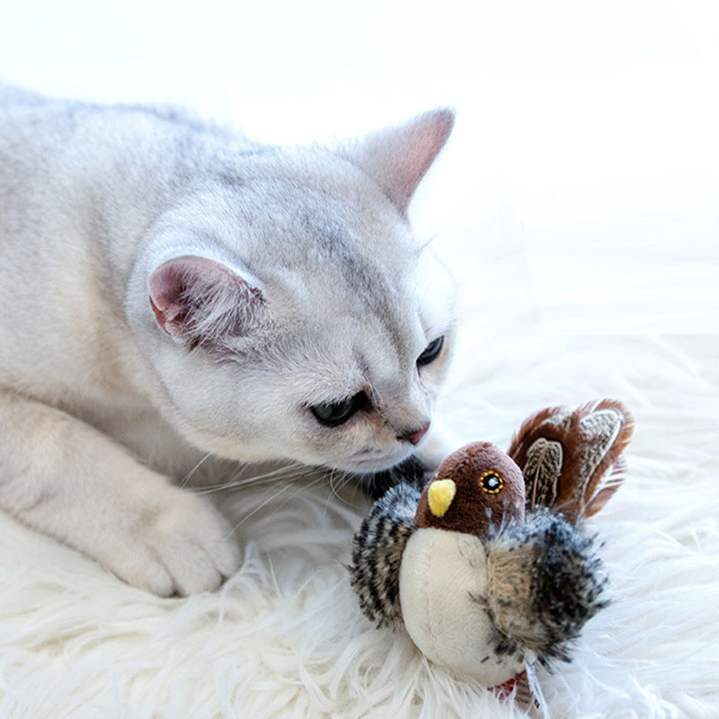 Siopsrl Touch-Activated Bird Cat Toy for Indoor Enrichment