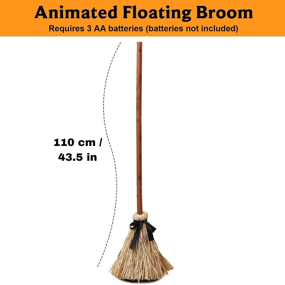 Siopsrl| Floating PhantomBroom — Enchant Your Halloween Party With Haunting Floating And Evil Laughter