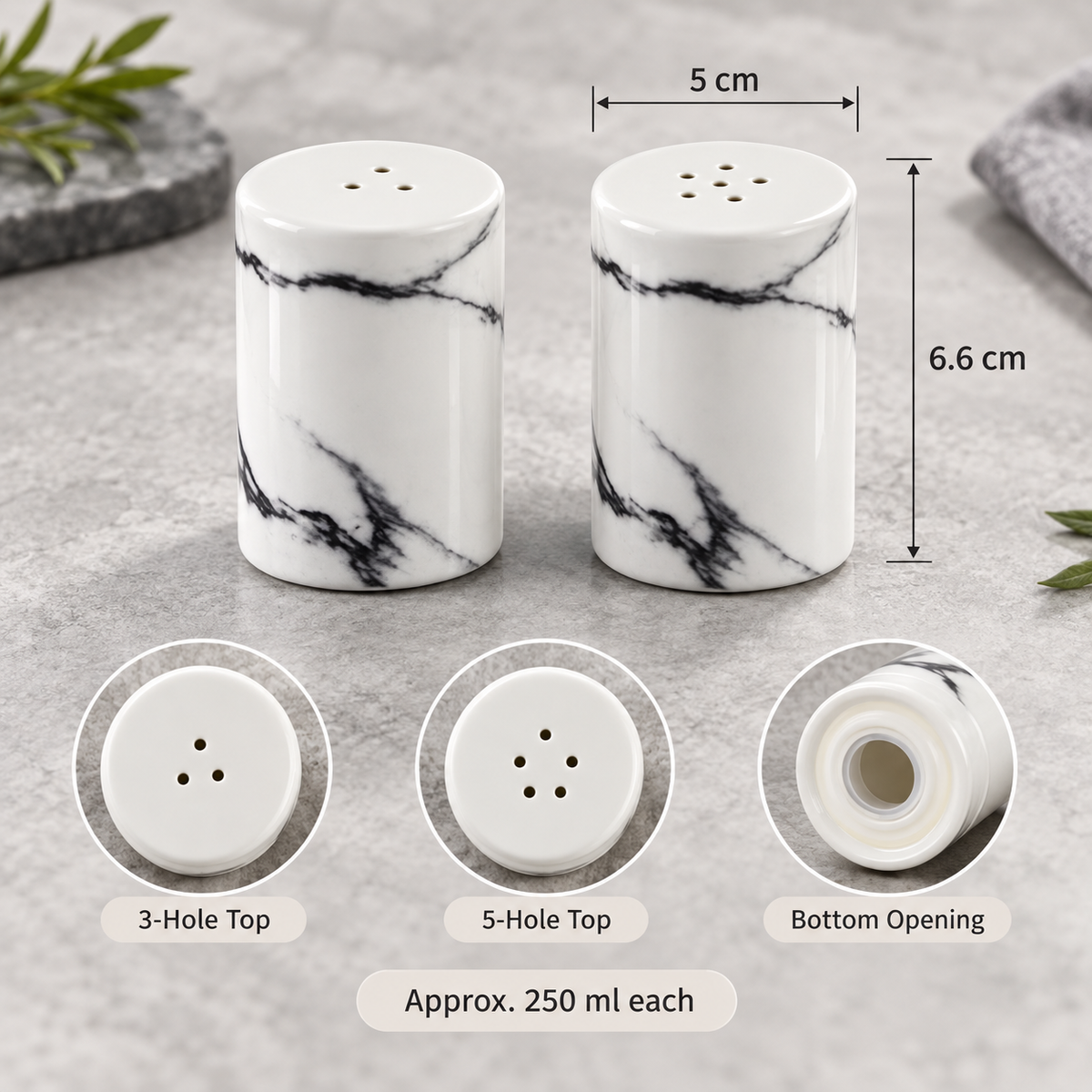Ceramic Salt And Pepper Oil Bottle Set