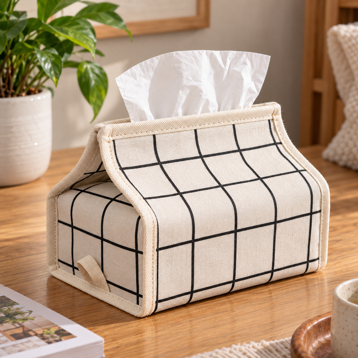 Japan Style Cotton Linen Tissue Holder