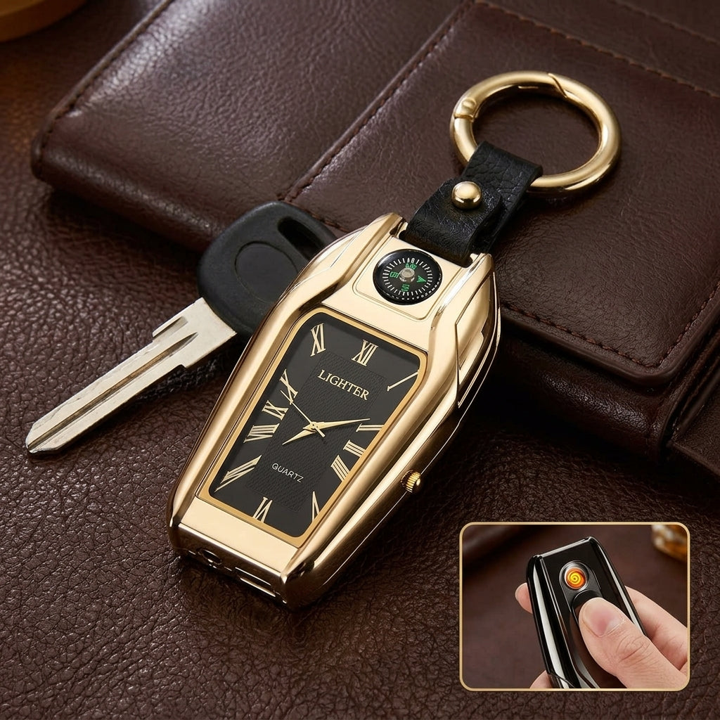 Elegant Car Keychain Watch Light