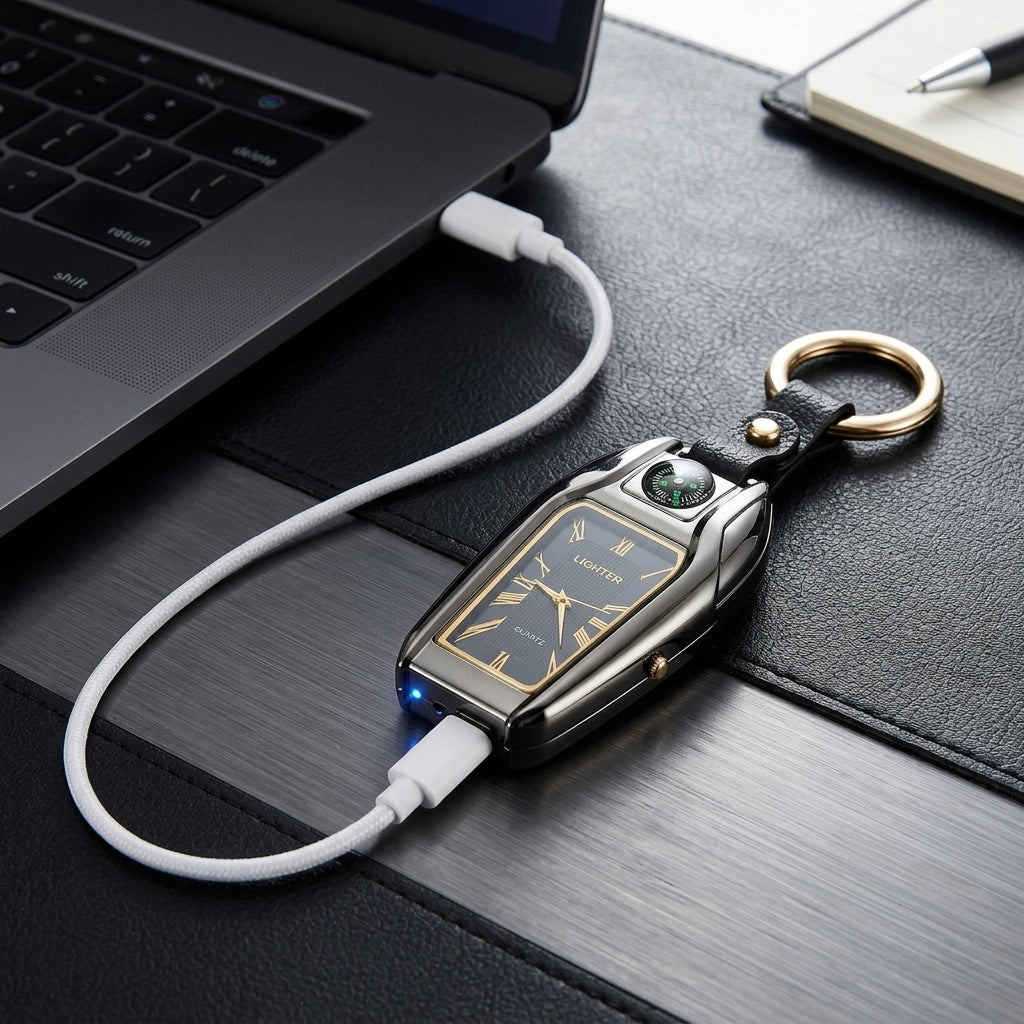 Elegant Car Keychain Watch Light