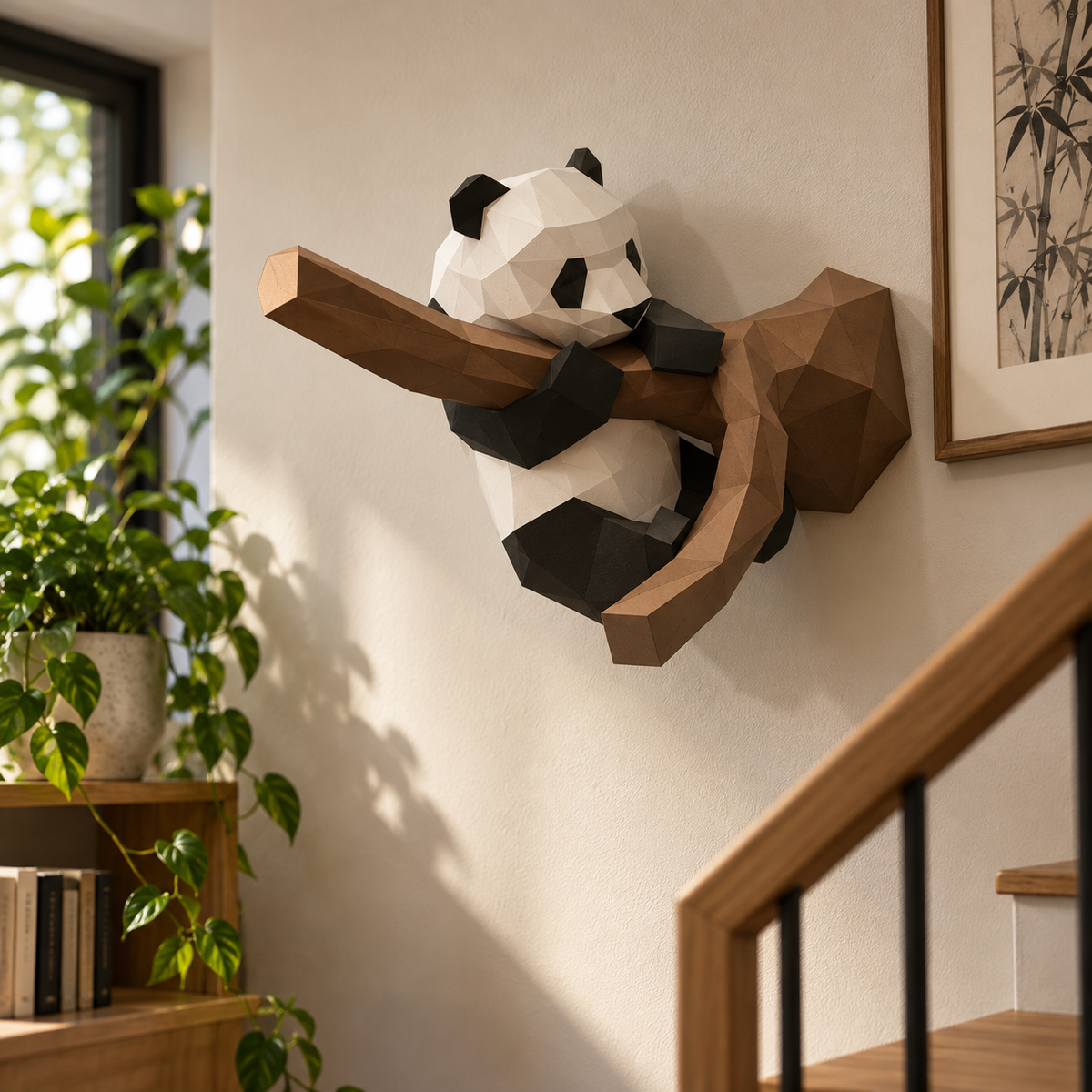 3D Geometric Handmade Panda Wall Decor