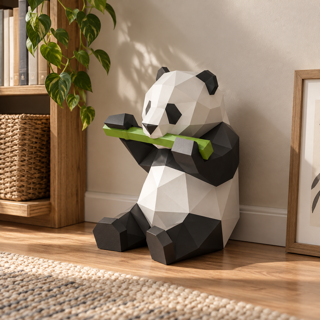 3D Geometric Handmade Panda Wall Decor