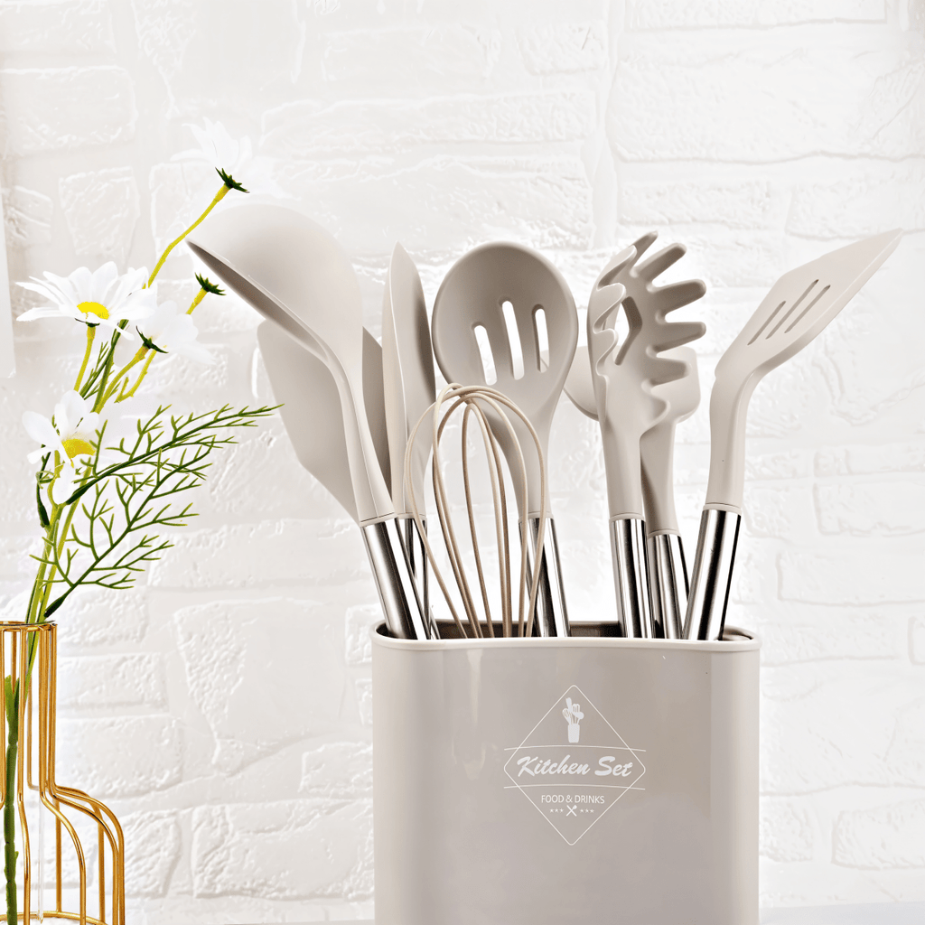 Siopsrl| MEALMAKER SET – 12-Piece Silicone Kitchen Utensil Collection for Non-Stick Cooking