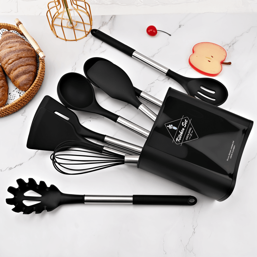 Siopsrl| MEALMAKER SET – 12-Piece Silicone Kitchen Utensil Collection for Non-Stick Cooking