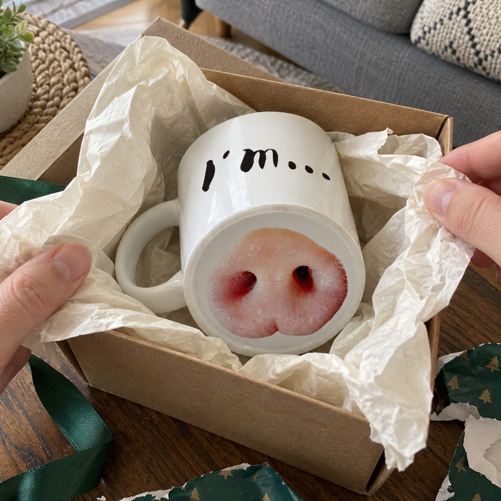 Hidden Nose Ceramic Mug