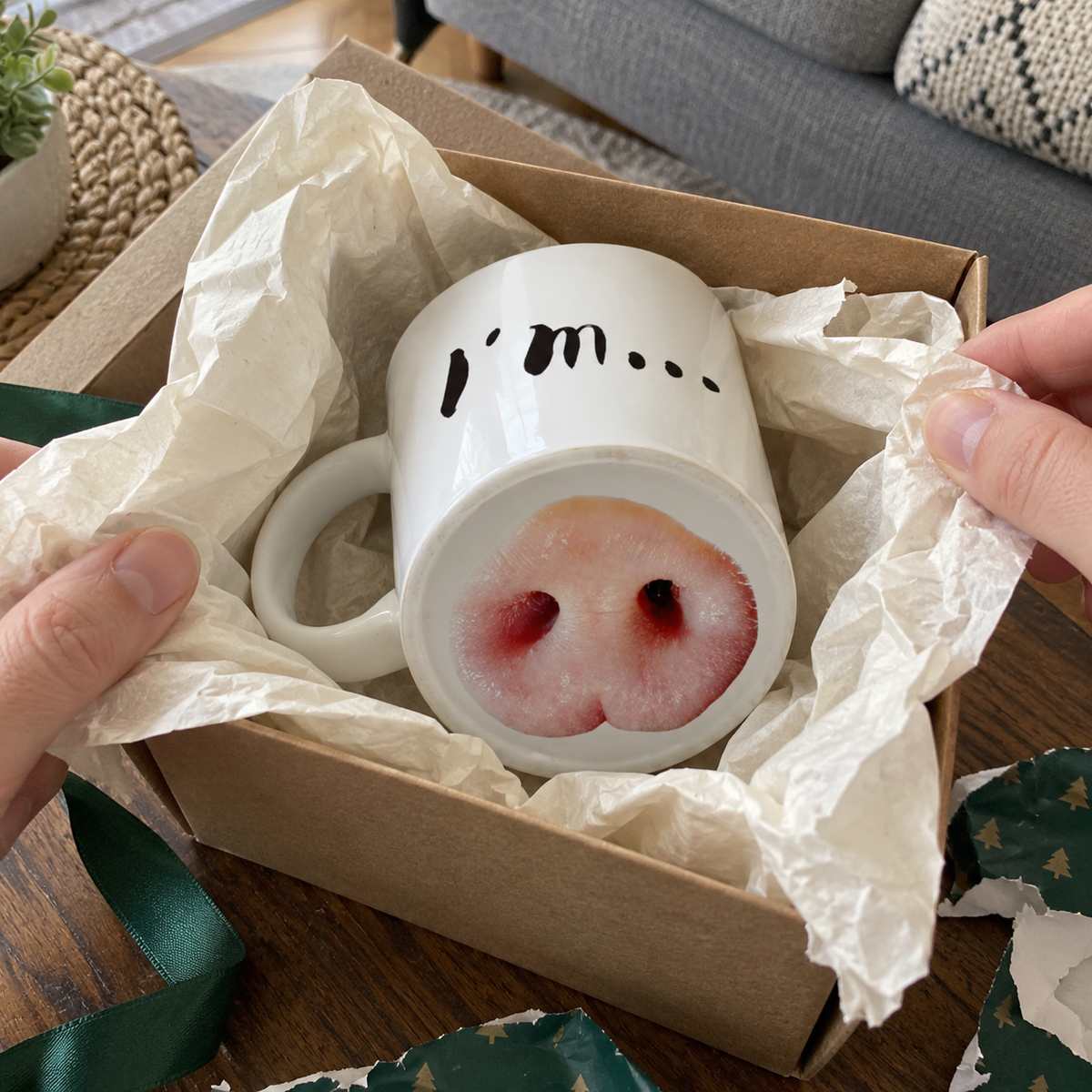Hidden Nose Ceramic Mug