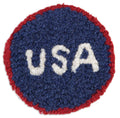 U.S.A. Hooked Wool Table Coaster 4 Pack