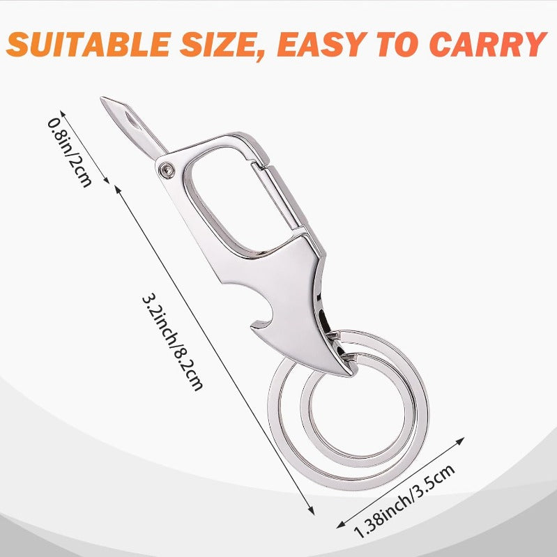 Siopsrl| 3-in-1 Multifunctional Zinc Alloy Keychain Clip