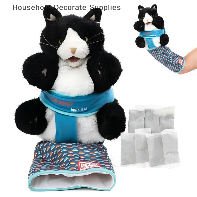 Cats Puppet Wrestler Cat Wrestling Toy Puppet Interactive Hand Puppet With Tough Padding Creative Home Pet Boredom-Busting Toys