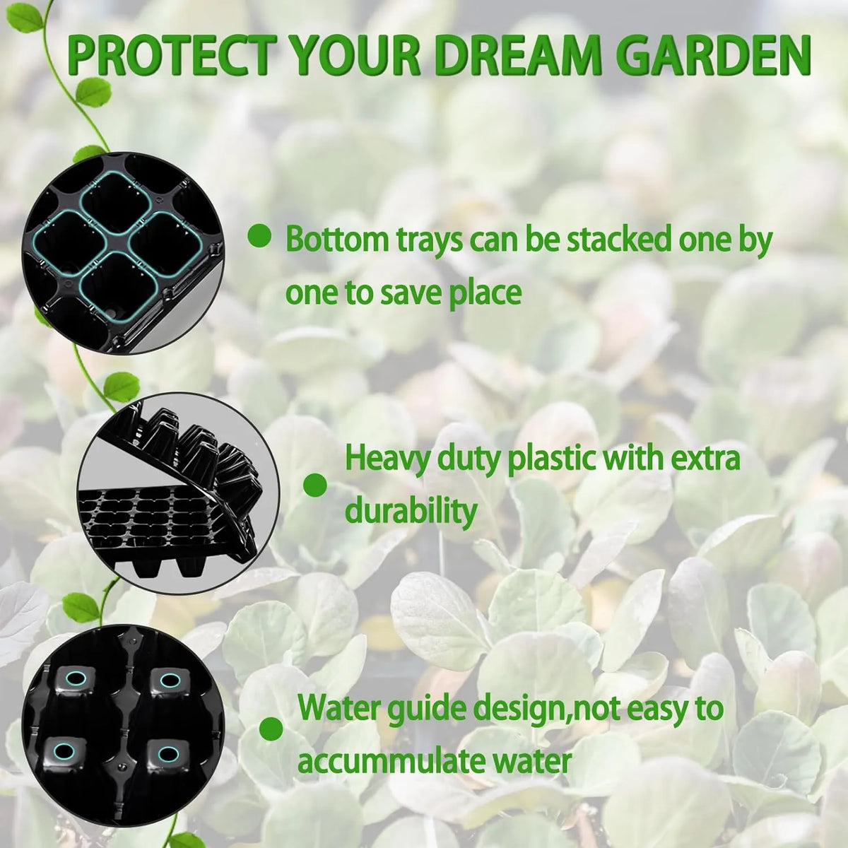 Siopsrl| Rectangular Plant Bowl – Seedling Tray for Efficient Germination and Growth of Seedlings
