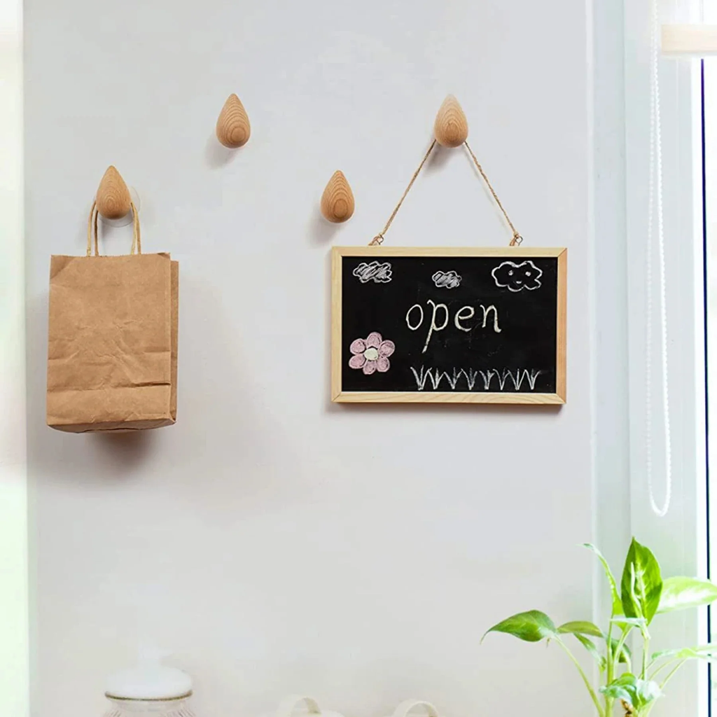 Siopsrl| Beech Wood Water Drop Wall Coat Holder