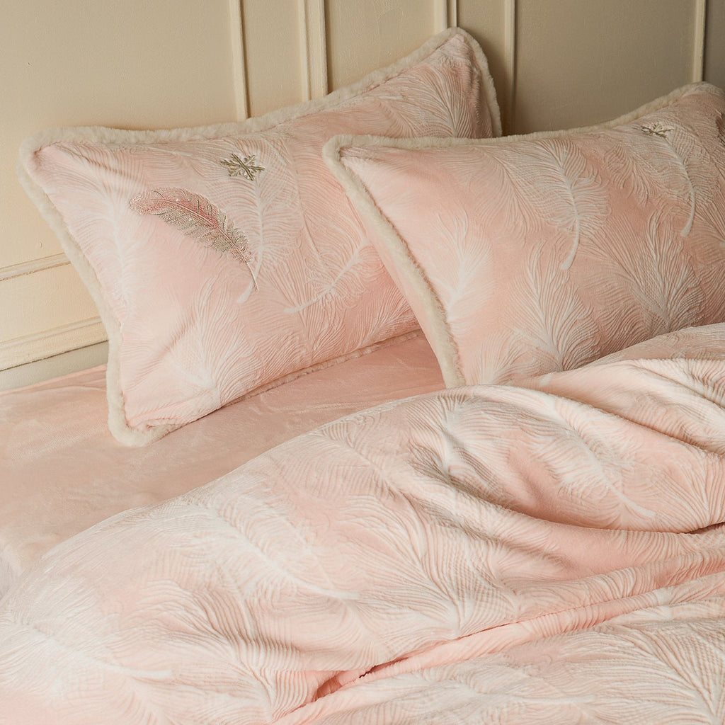 Milk fiber bedding set 4-piece, winter, floral pattern
