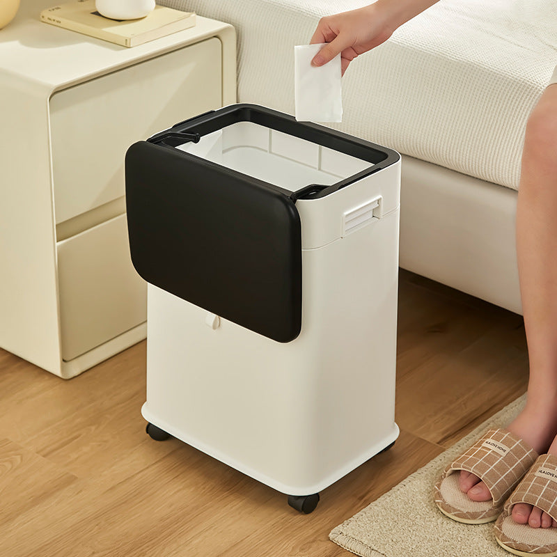 Narrow trash can with lid, over 12 L