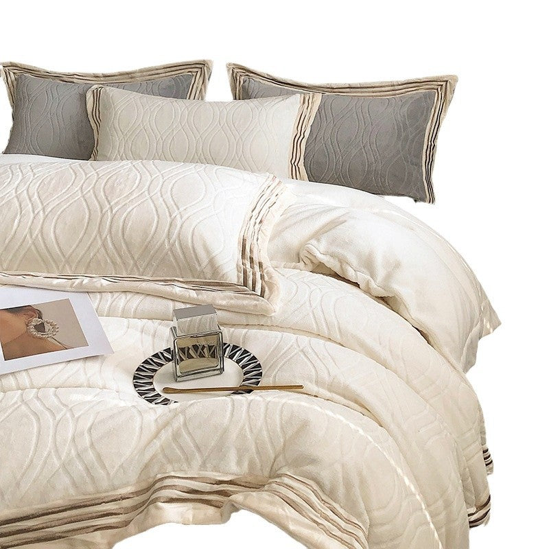 Bedding set made of milk fleece, 4-piece, winter