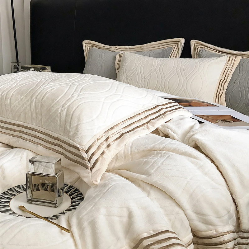 Bedding set made of milk fleece, 4-piece, winter