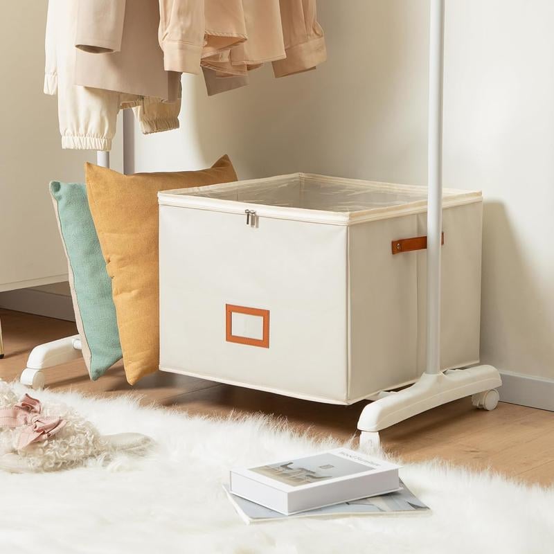 Collapsible Shoe Organizer Box with Transparent Lid and Dividers