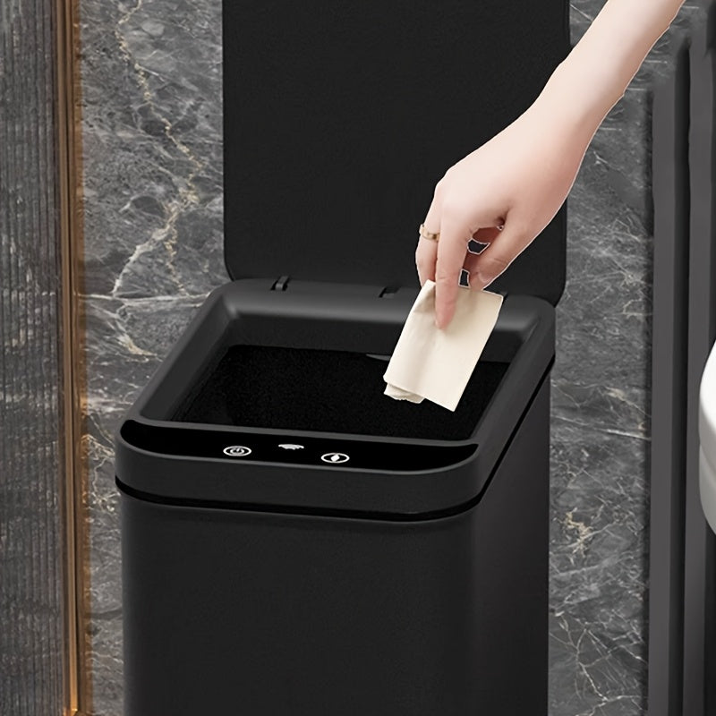 Siopsrl| Set of 2 Smart Sensor Trash Cans – Touchless and Compact (Black)