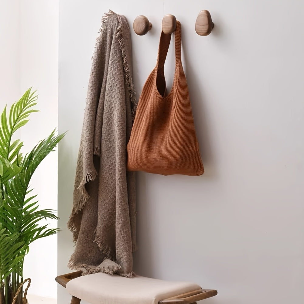 Siopsrl| WoodCraft Wooden Wall Hooks Set – Handmade design of walnut and beech wood