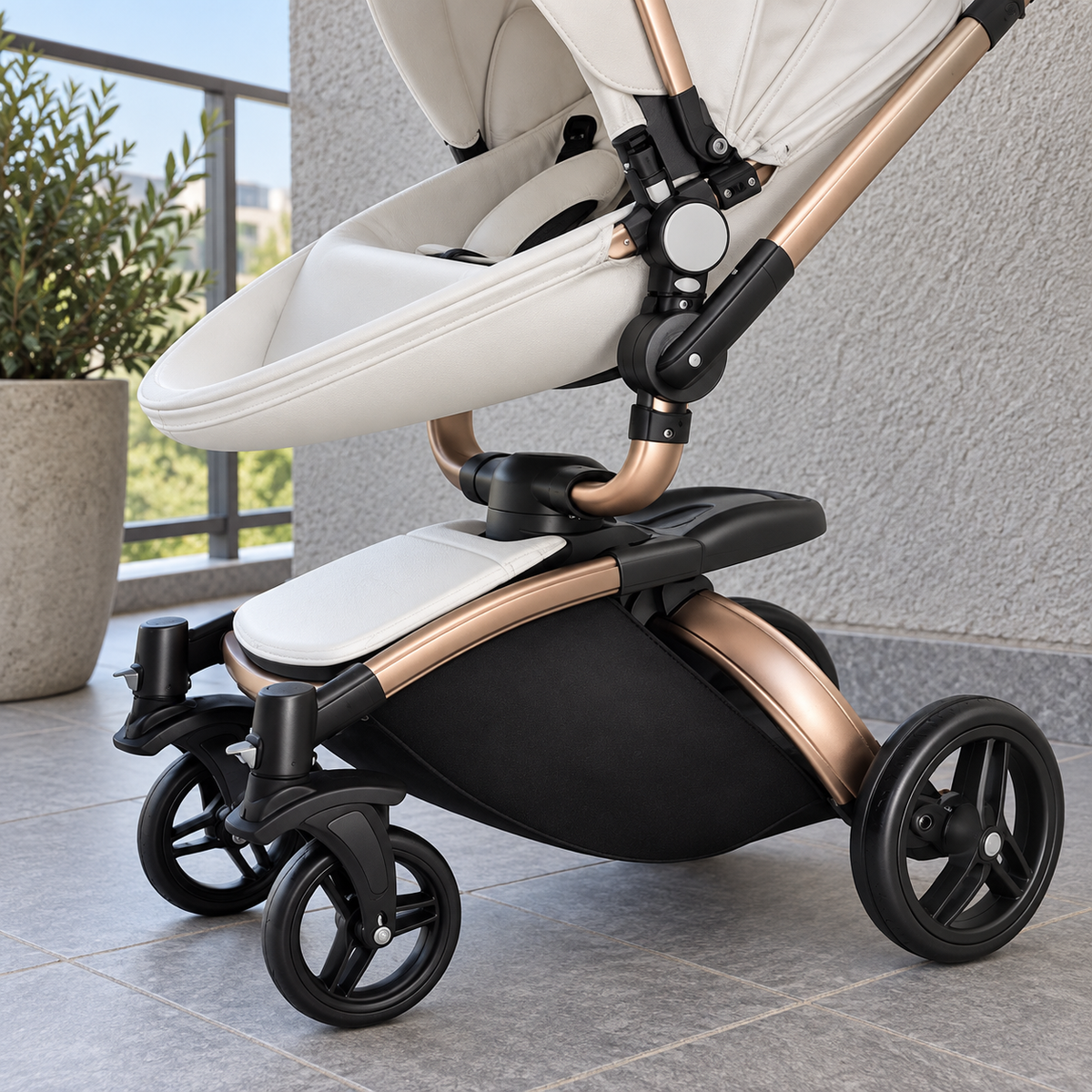 360 Degree Rotation Baby Stroller 3 in 1 with Car Seat