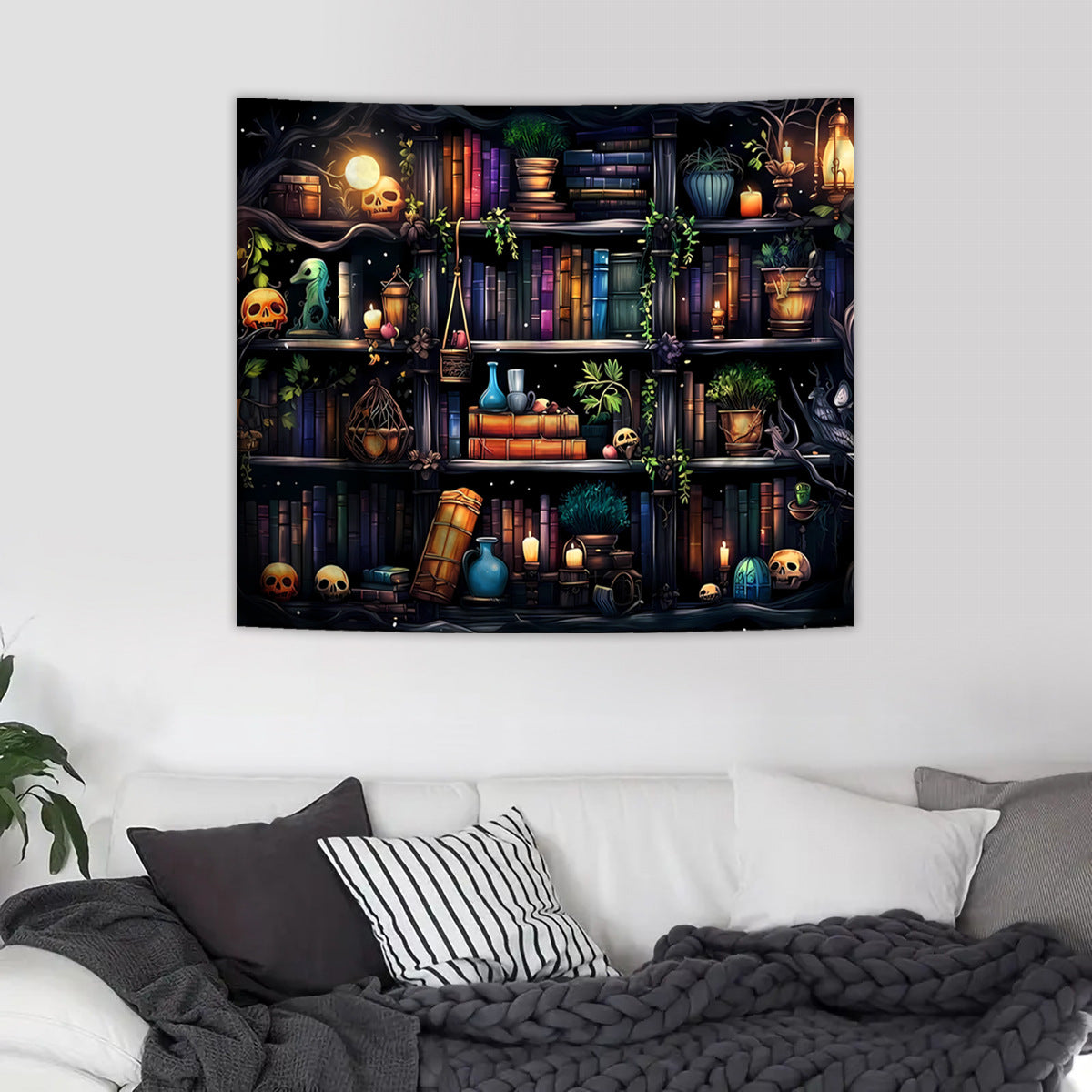 Siopsrl| Skeleton Horror Halloween Tapestry