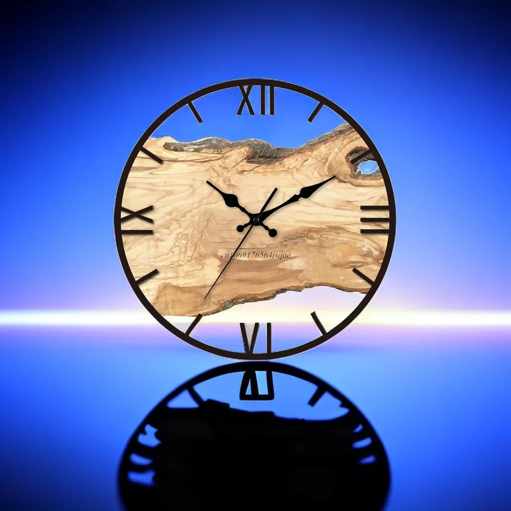 Siopsrl| Rustic Wooden Wall Clock with Roman Numerals