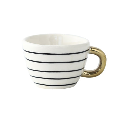 Siopsrl| Cup with abstract geometric pattern and gold handle