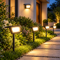 Solar-Powered LED Garden Pathway Spotlight Stakes Siopsrl