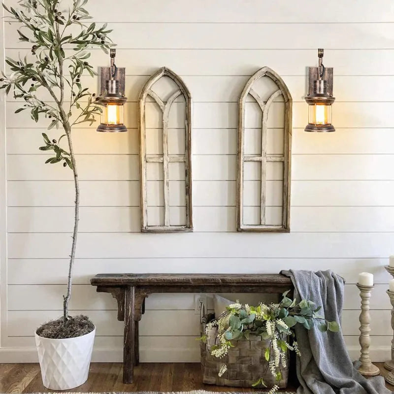 Siopsrl| Wall Light with Vintage Glass Shade Design