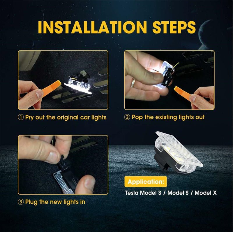 siopsrlFootwell / Puddle / Glovebox / Frunk / Trunk LED Lights for Model 3/Y/S/X