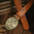 Men’s Western Belt with Vegan Leather and Metal Buckle