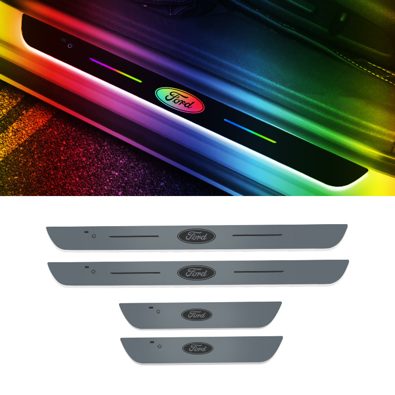 Siopsrl LED Door Sill Scuff Plates — Customizable RGB Neon Lighting