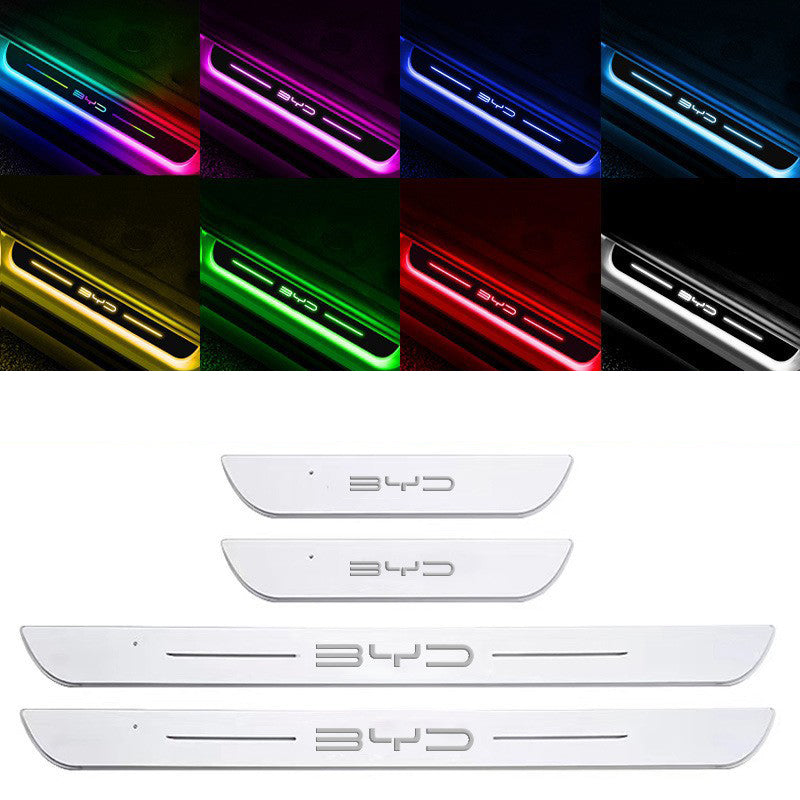Siopsrl LED Door Sill Scuff Plates — Customizable RGB Neon Lighting