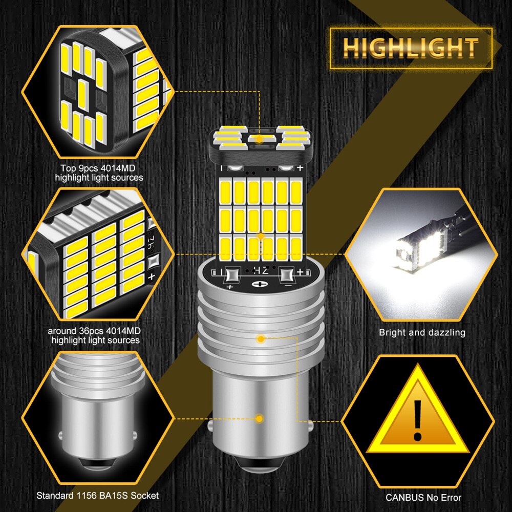 Siopsrl P21W 1156 BA15S LED Bulbs — 50,000‑Hr Error‑Free Brilliance