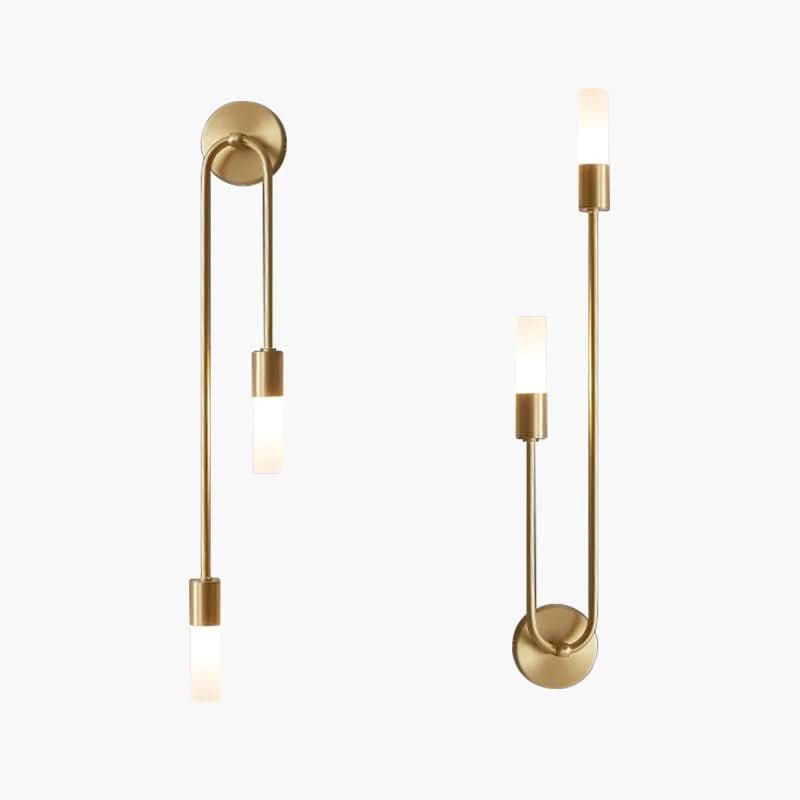 Siopsrl| Modern Gold Wall Sconce – Dual Frosted Glass Lights
