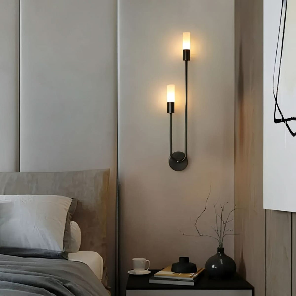 Siopsrl| Modern Gold Wall Sconce – Dual Frosted Glass Lights