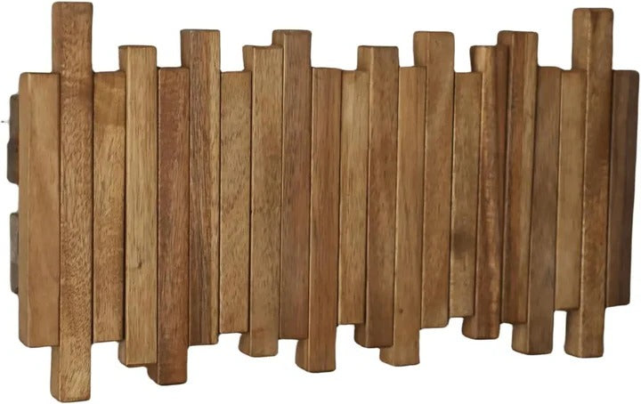 Siopsrl| Natural Wood Coat Hook Rack