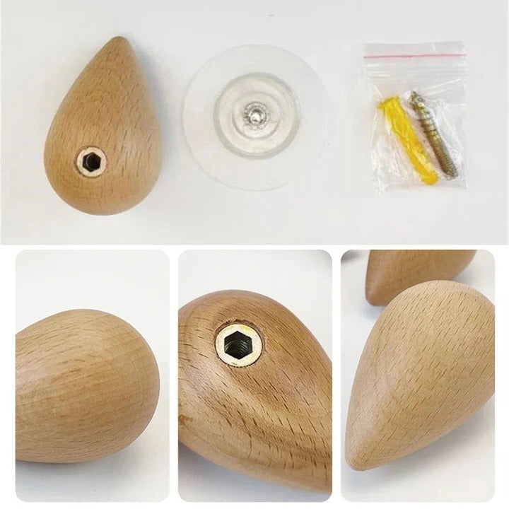 Siopsrl| Beech Wood Water Drop Wall Coat Holder