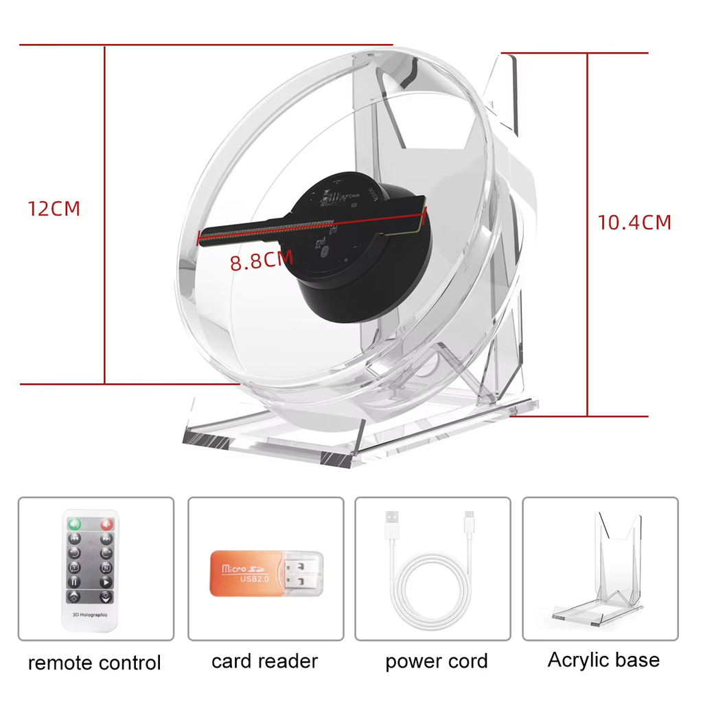 Siopsrl| Mini 3D WiFi Display Remote Hologram Fan